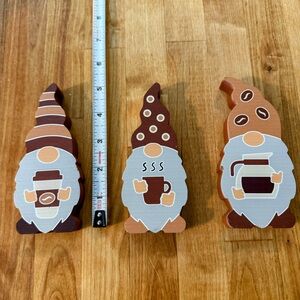 Wooden Coffee Gnome Decor Set